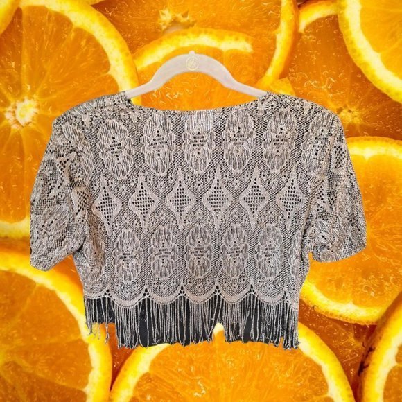 VINTAGE Sharade‎ Nites Gold Sheer Top Size 10 - Picture 6 of 6